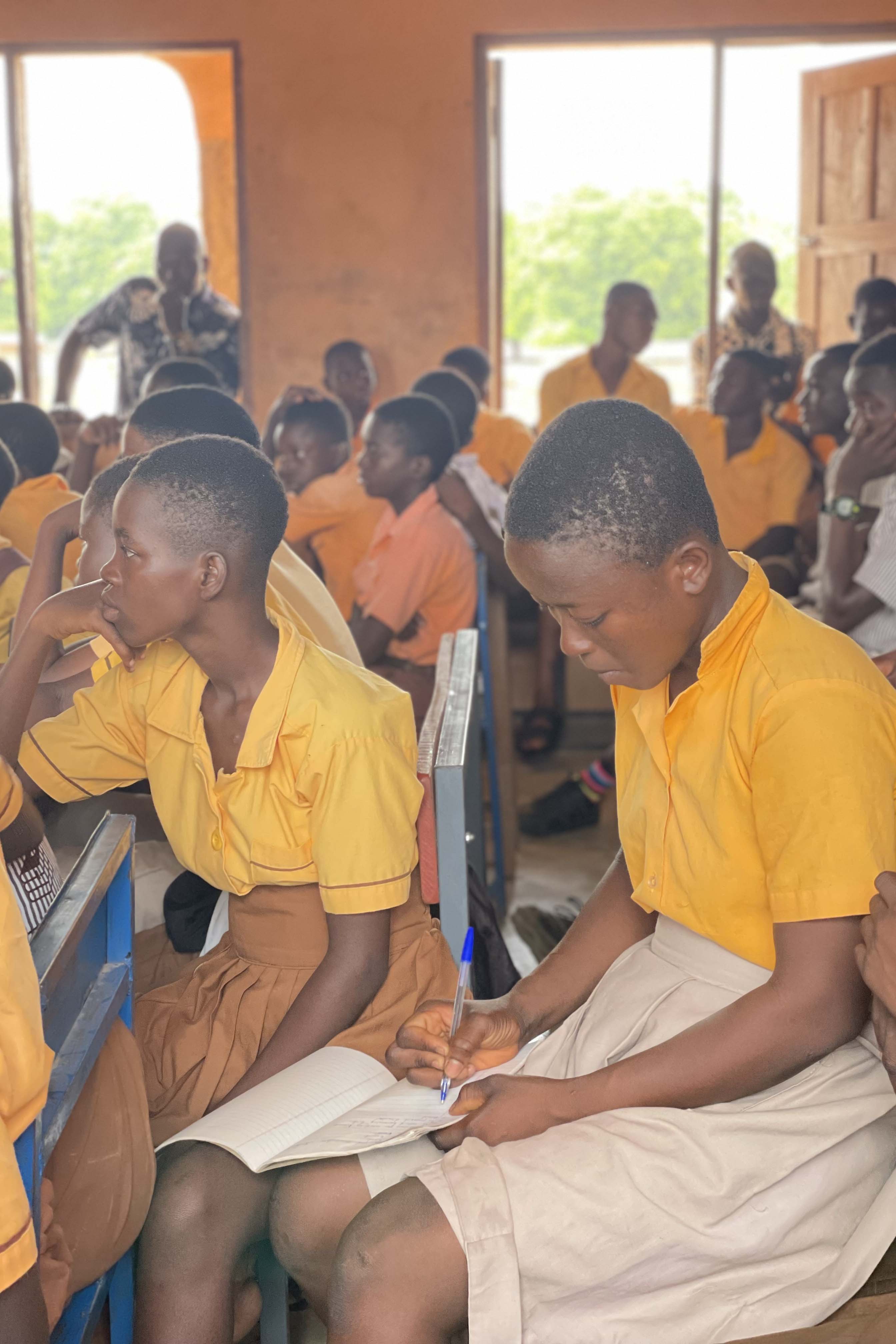 African students studying in classroom