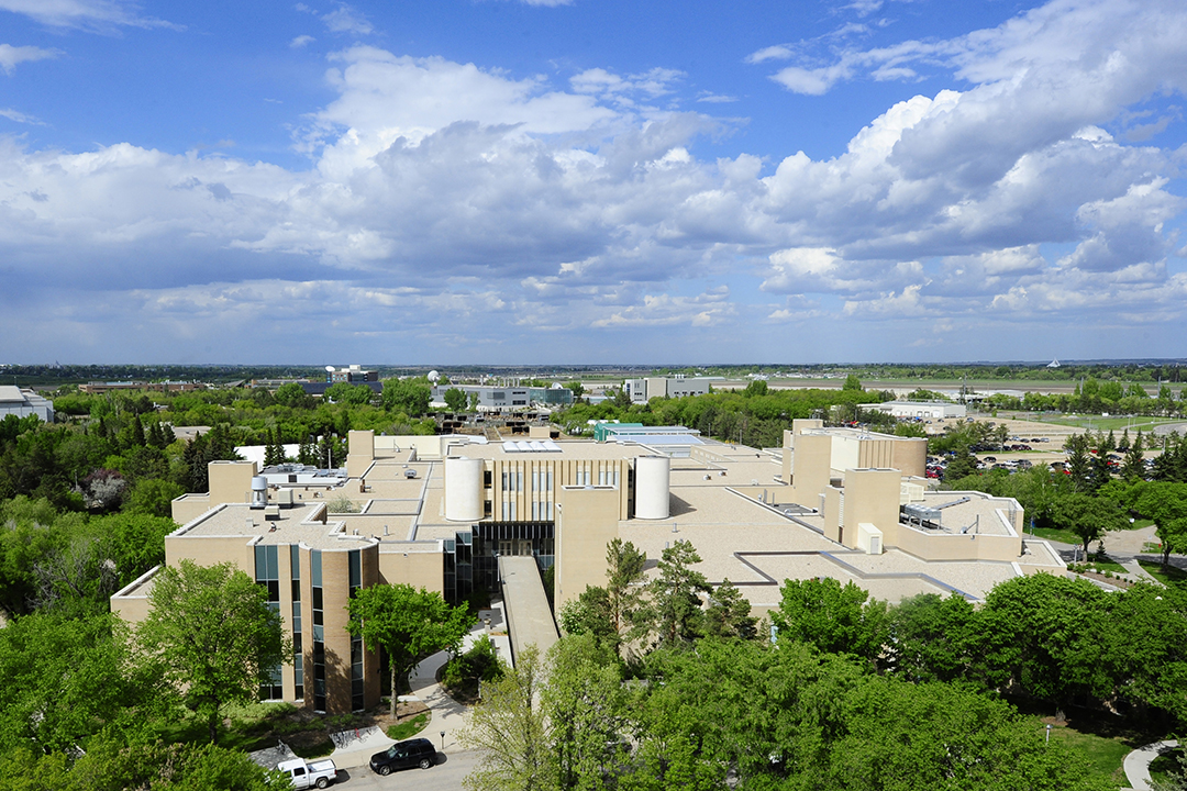 A bird's eye view of the Western College of Veterinary Medicine. Photo: Debra Marshall.