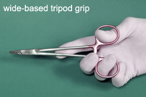 Wide-based tripod grip